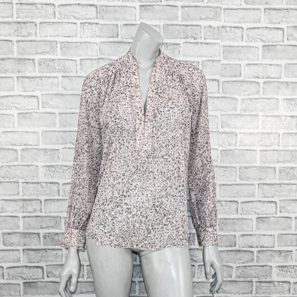 L'Agence Women's Kavita top semi sheer printed size Small - Picture 2 of 8